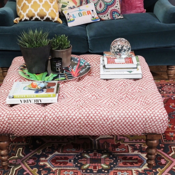 How to style a foot stoll by Sophie Robinson from The Great Interior Design Challenge