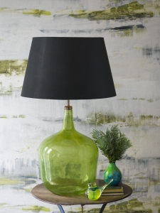 Pooky-Trixie-Table-Lamp-in-Green---130-Empire-Shade-in-Black-Silk-greenery- pantone-2017