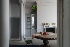 A soft grey paint by Farrow and Ball, makes the period architecture more modern