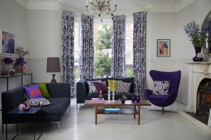 pantone colour of the year ultraviolet living room styled by interior designer sophie robinson