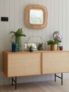 Interior Designer Sophie Robinson soots La Redoute sideboard mirror and plant pots