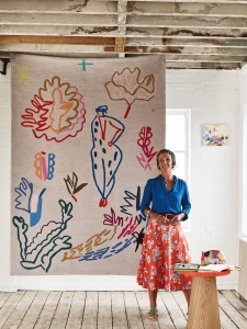 Interior designer Sophie Robinson attends Habitat opening in Brighton, local artist Becky Blair