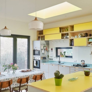 Interior Designers Sophie Robinson talks kitchen update yellow worktops