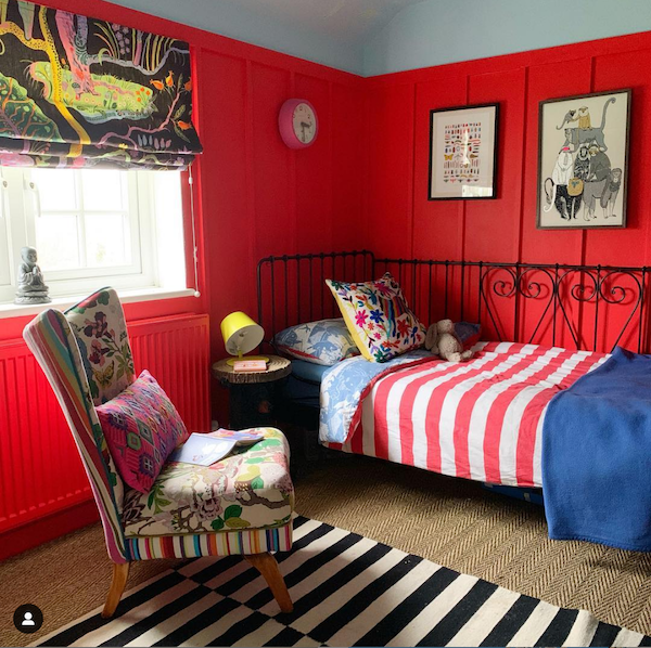 Sophie Robinson and Kate Watson-Smyth tackle the subject of designing kids rooms. Top tip is to get the children involved, Sophie's son chose the bold red and blue ceiling paint for his bedroom. #sophierobinson #kidsbedroom #redpaintedwalls