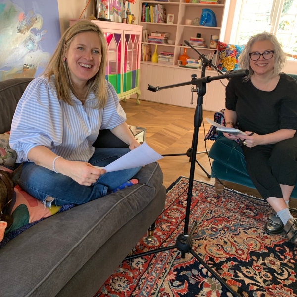 Kate Watson-Smyth and Sophie Robinson recording The Great Indoors podcast at Sophie's house. Discussing many design dilemmas and design crimes. Budget home updates, children's rooms and Instagram ready interiors. #sophierobinson #interiordesign #podcast