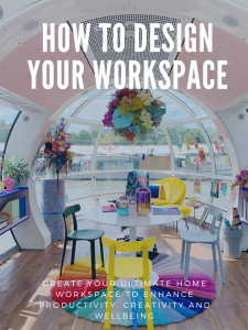 Sophie Robinson designs an ultimate workspace in the sky, where she gave one of the London Eye's pods a colourful makeover. #sophierobinson #londoneye #makeover #homeoffice #fiverr