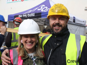 Sophie Robinson and Gordon Whistance for the DIY SOS children in need big build